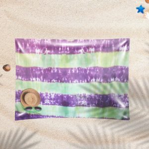 EASY SHEET - Purple and Lime Green Striped Tie Dye